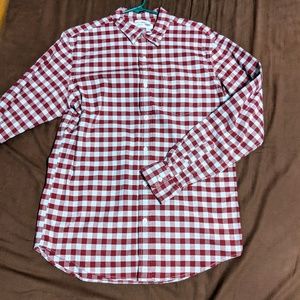 Red and White Gingham Oxford Button Down